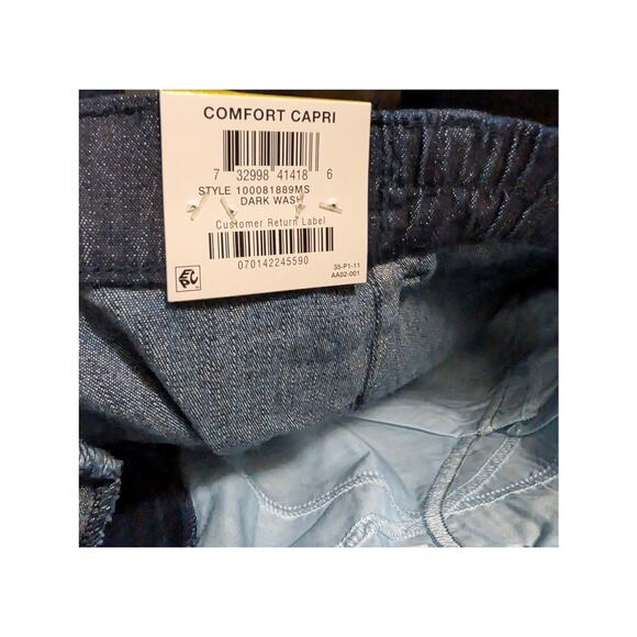Karen Scott Comfort Capris Cropped Blue Jeans Pants Plus Size 14 Denim Stretch - Picture 5 of 7
